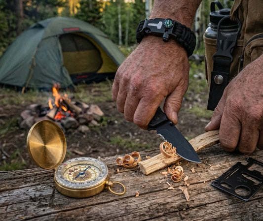 kit de survie camping hero premium fond sombre