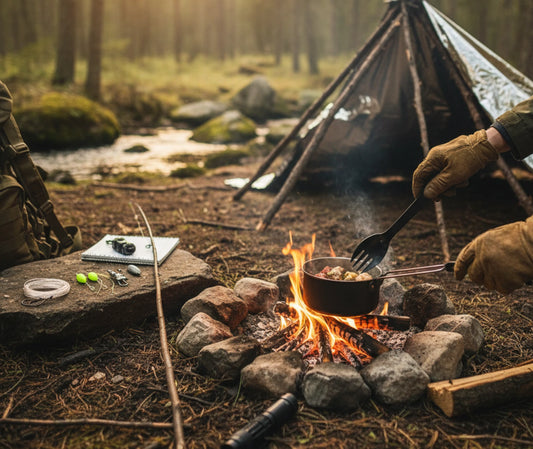 Kit de survie bushcraft en situation forêt