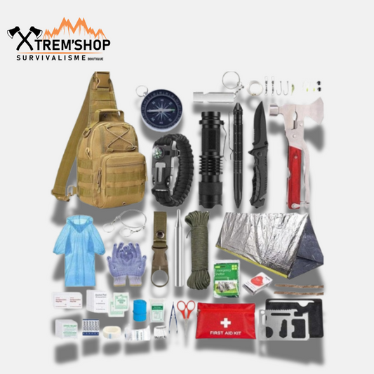 Kit de survie 14 en 1 coloris khaki