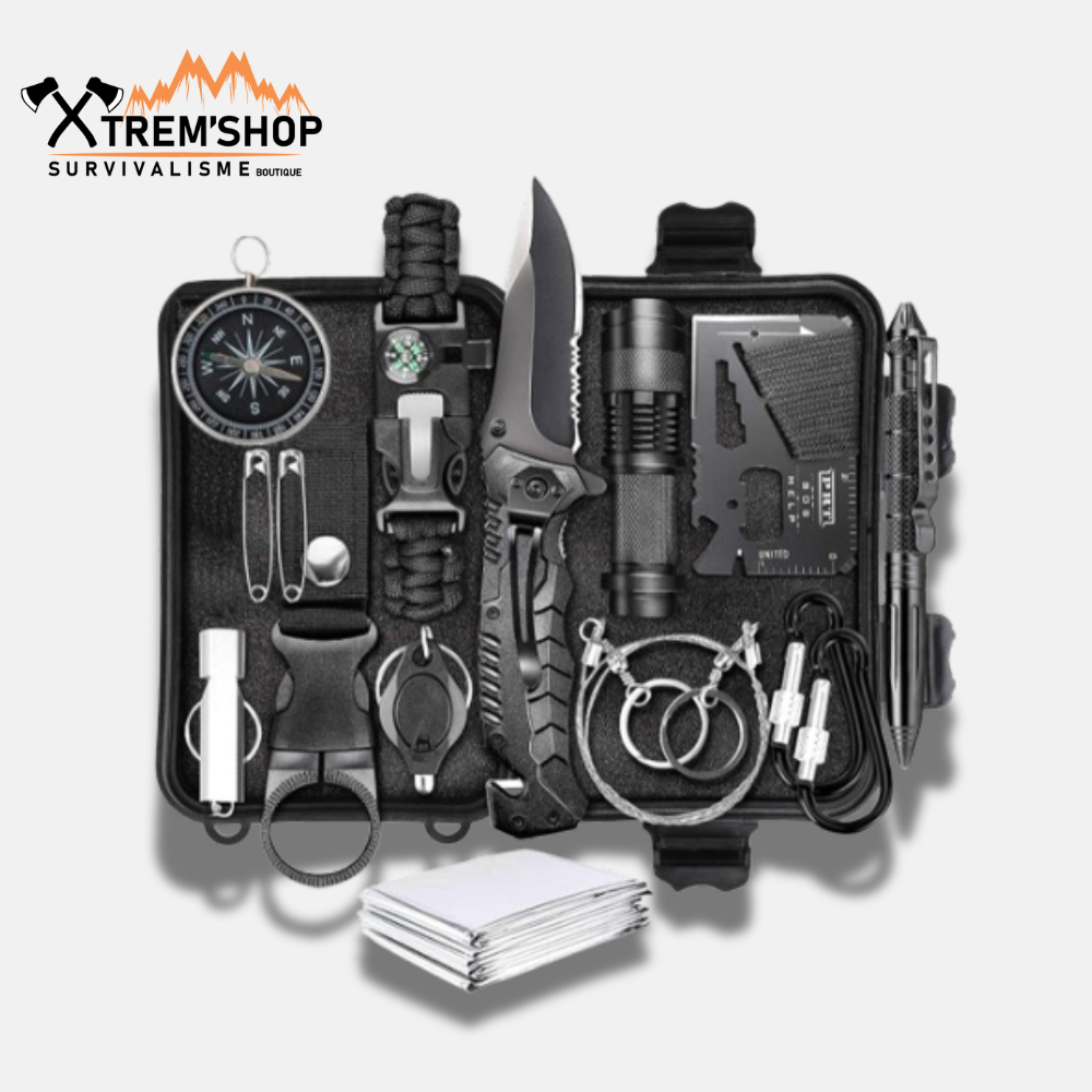 Kit de survie montagne complet avec sac
