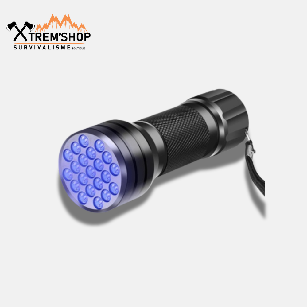 lampe led lumière bleue vue de face