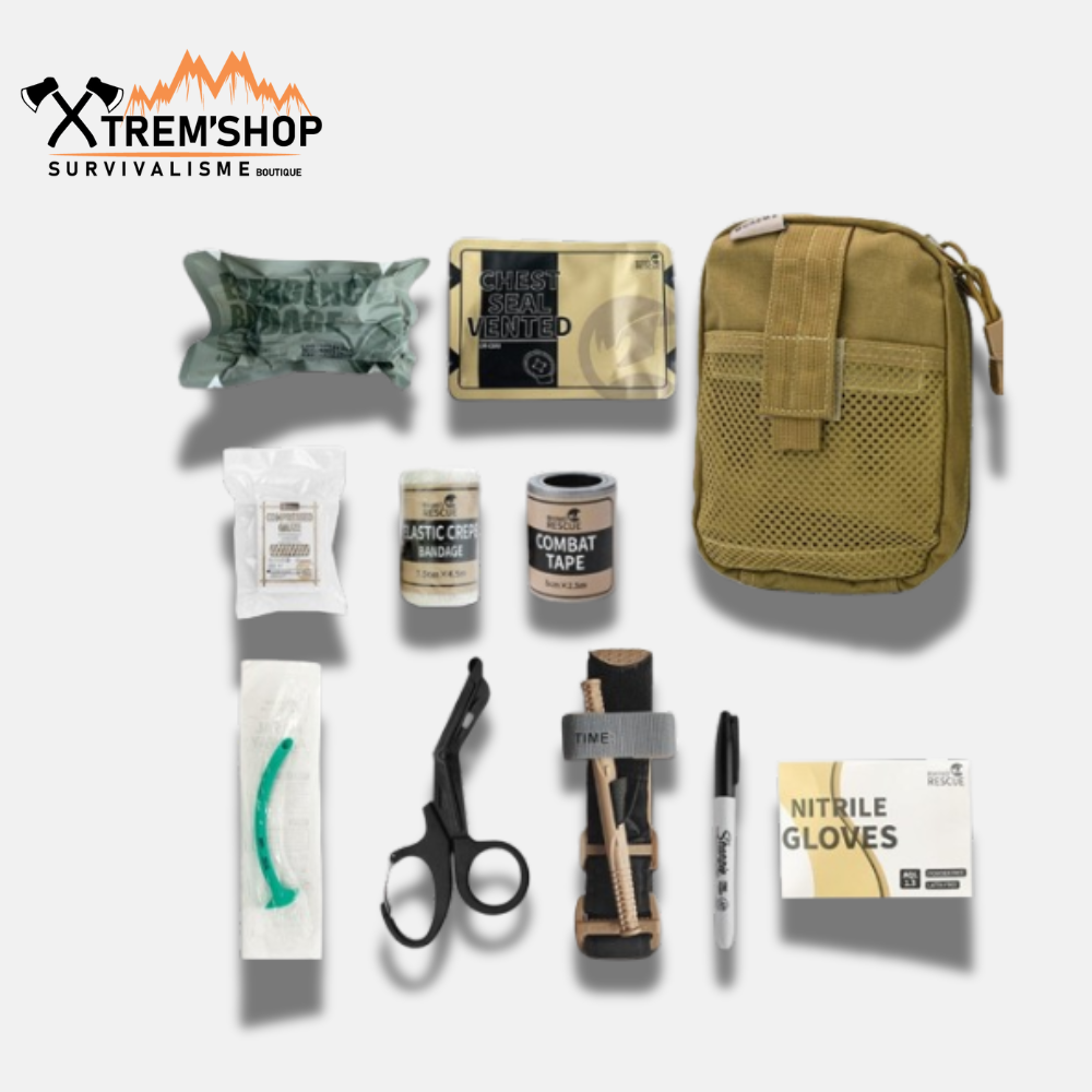 pack de premier secours tactique vue de face