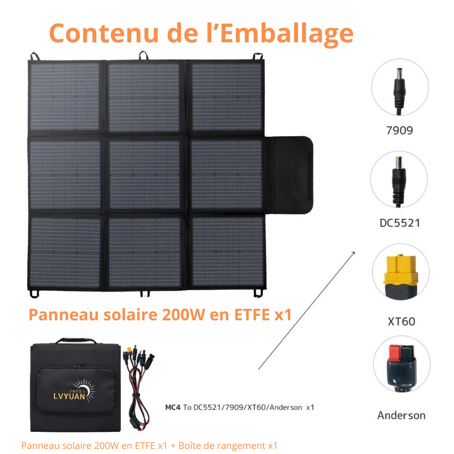 générateur solaire pliable foval contenu de l'emballage