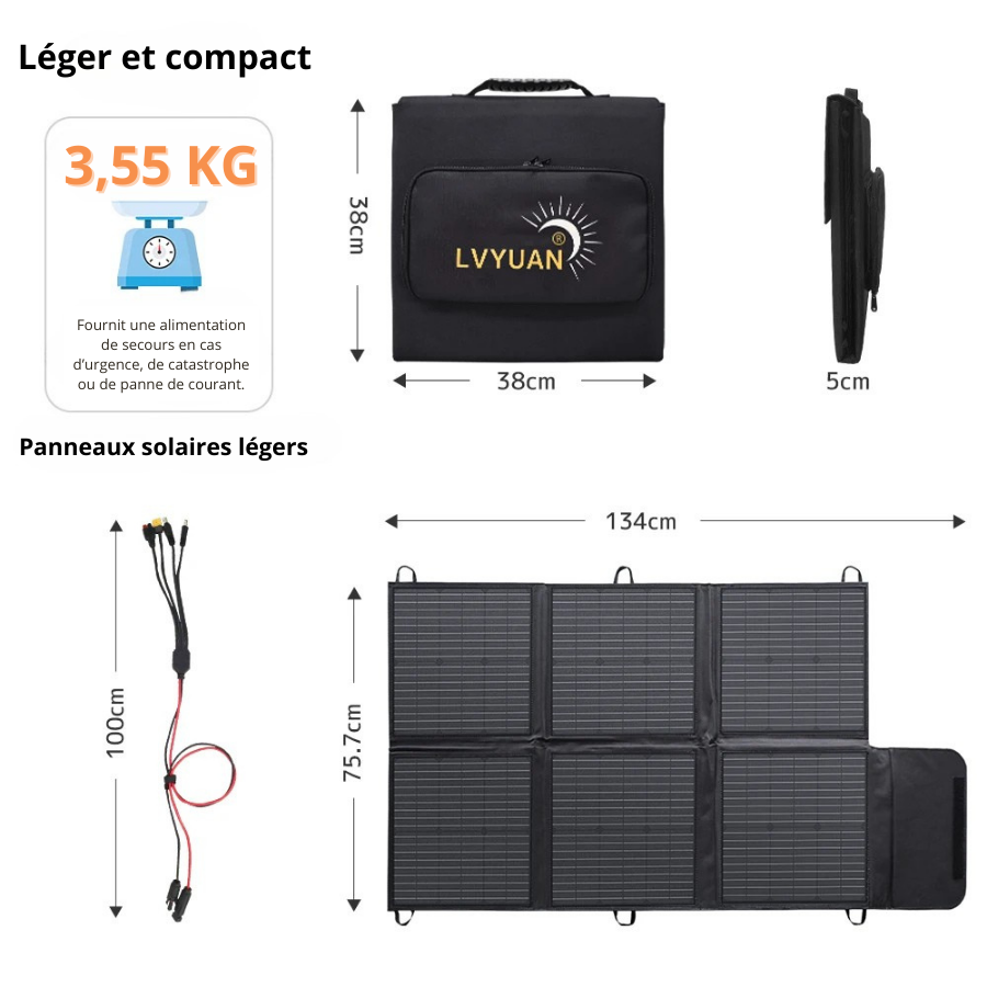 générateur solaire pliable foval poids et dimensions