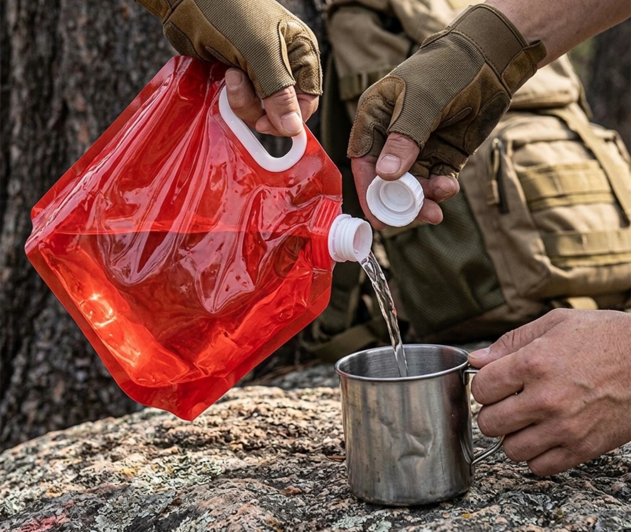 gourde poche à eau de survie en situation