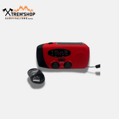 Radio de survie à dynamo avec manivelle de recharge