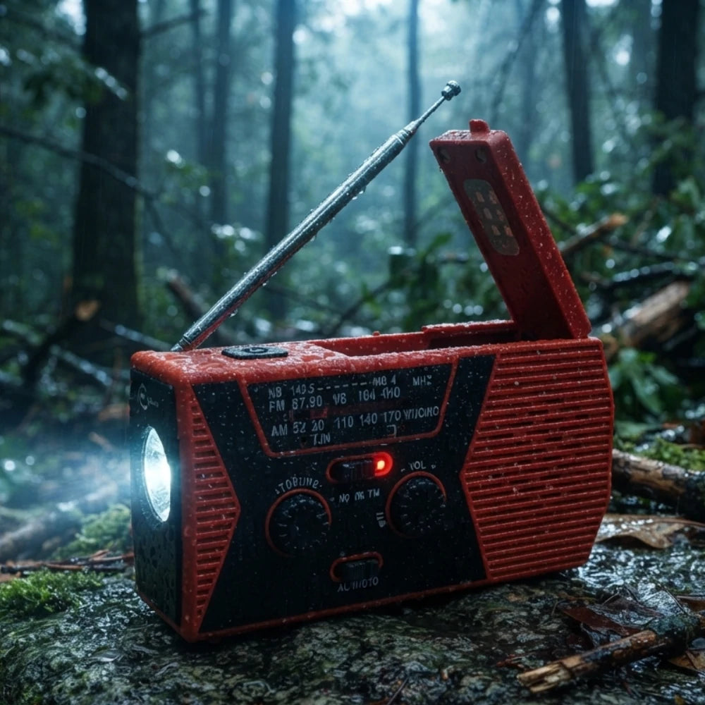 Radio solaire de survie Waterproof en pleine nature