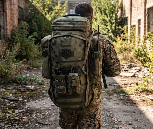sac à dos grande capacité militaire porté sur le dos