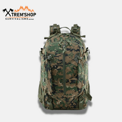 sac à dos camouflage militaire vue de trois quarts
