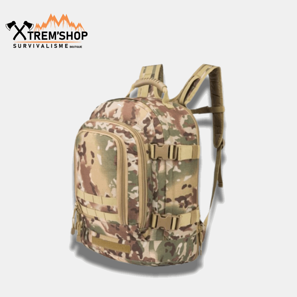 sac à dos survivalisme 50l vue de trois quarts