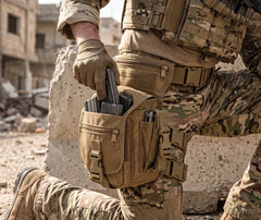 sac de jambe tactique militaire porté à la cuisse
