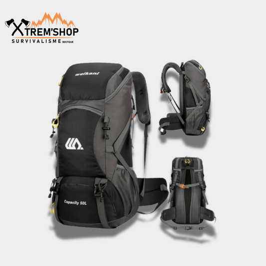 sac à dos de voyage 50l imperméable vue de face