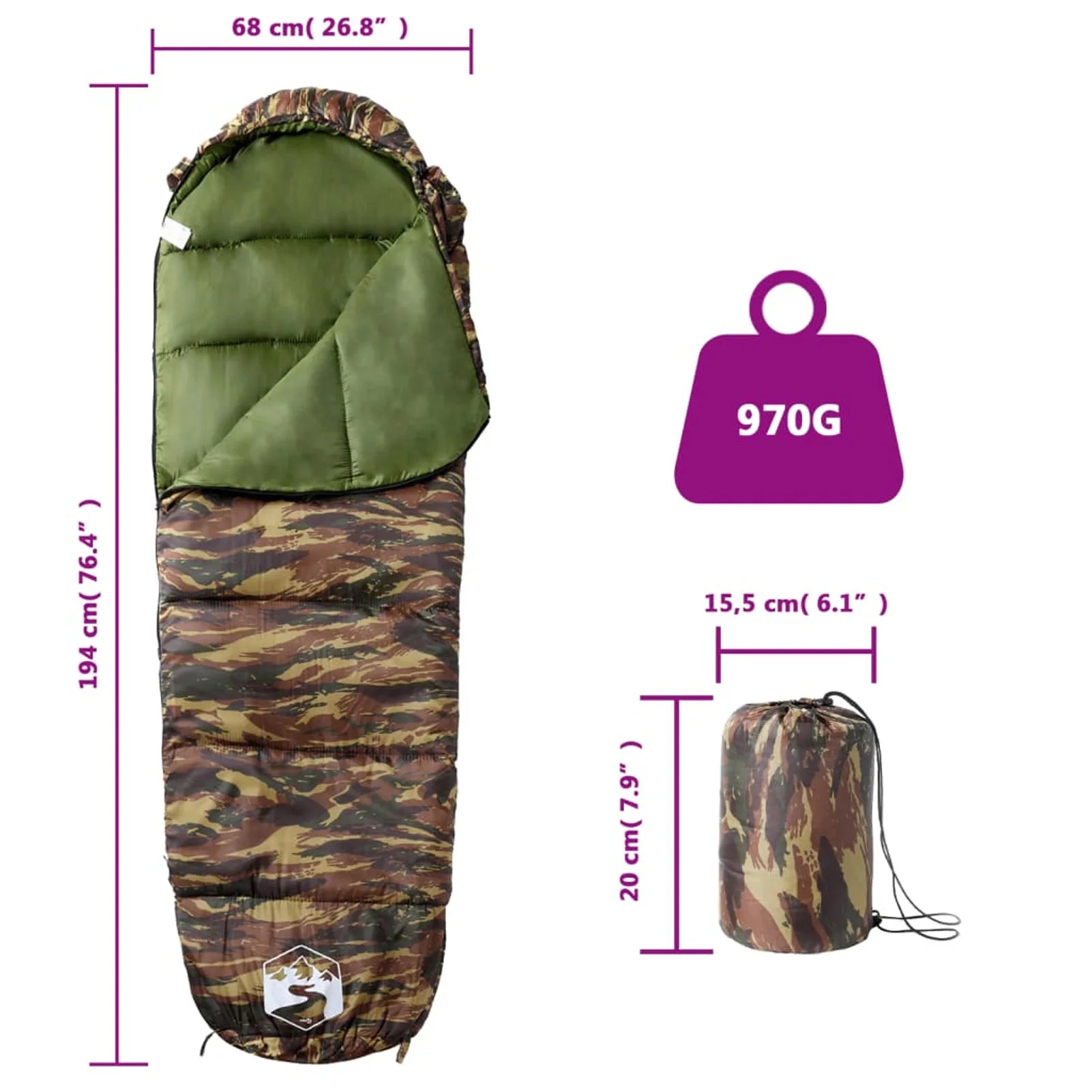 sac de couchage mummy vue d'ensemble