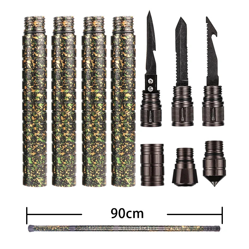 bâton tactique de survie déployé