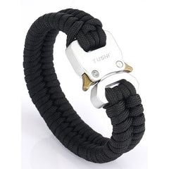 bracelet paracorde homme coloris noir et rouge