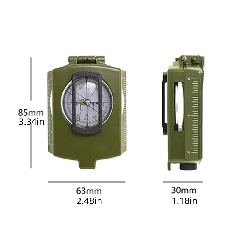 boussole militaire fluorescente boitier fermé