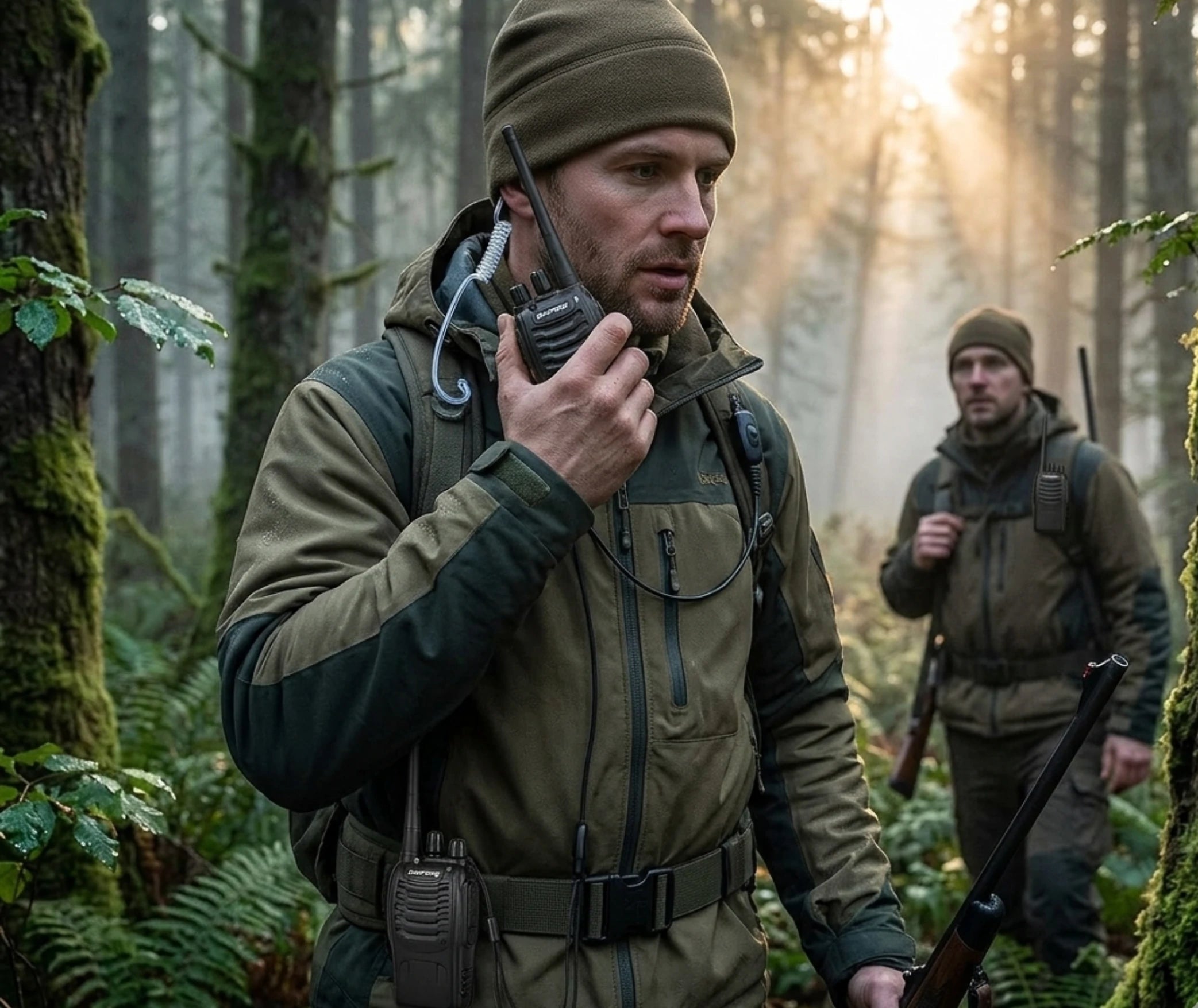 Talkie walkie de chasse Baofeng en situation outdoor