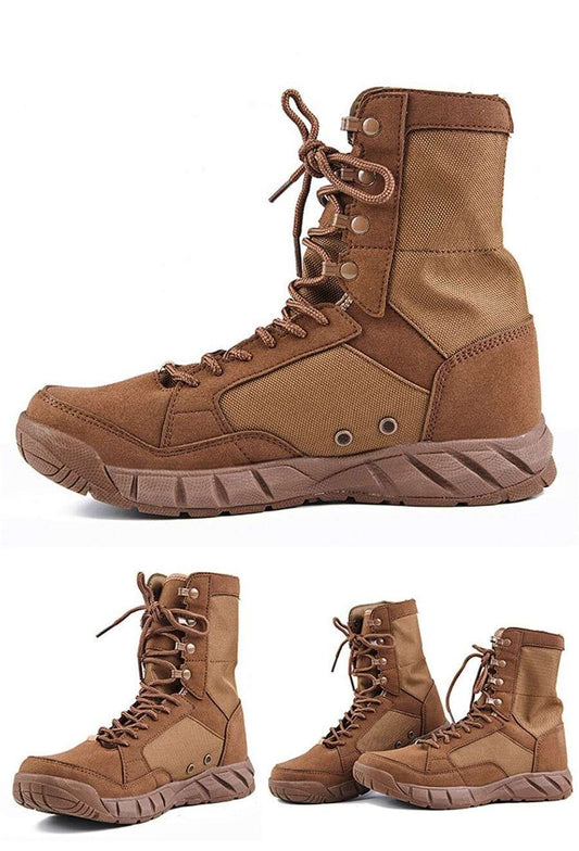 chaussure de randonnée marron suédine vue de profil