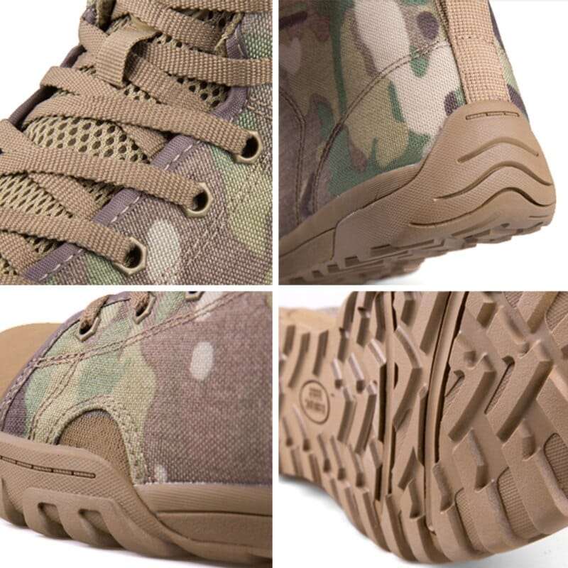 chaussure militaire camouflage vue d'ensemble