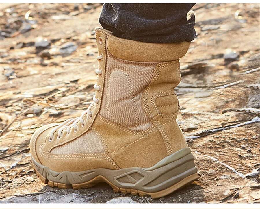 Chaussure militaire sable vue de dessus