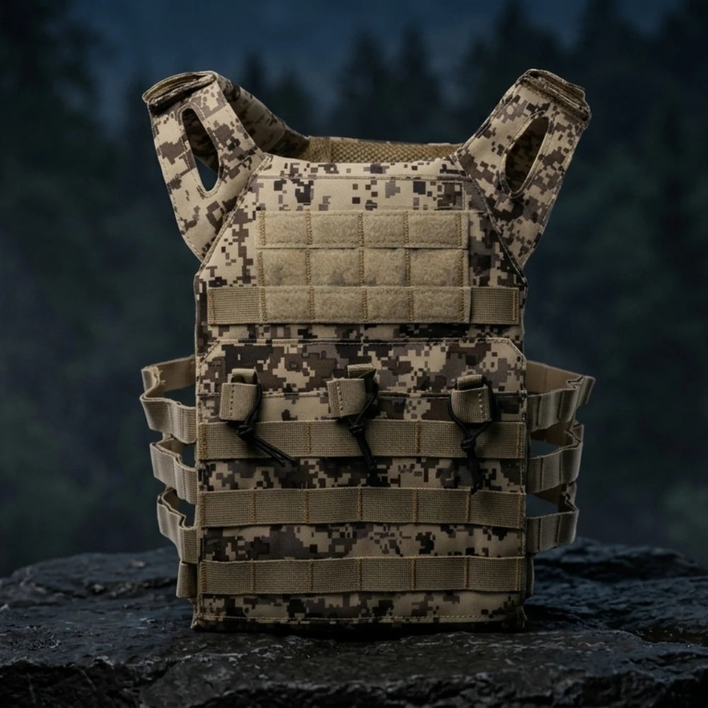 Gilet Tactique Camouflage Désert Molle