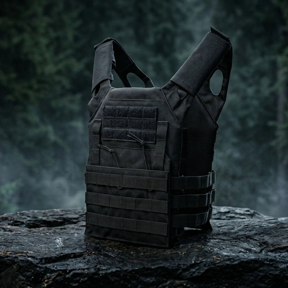 Gilet Tactique Noir Molle