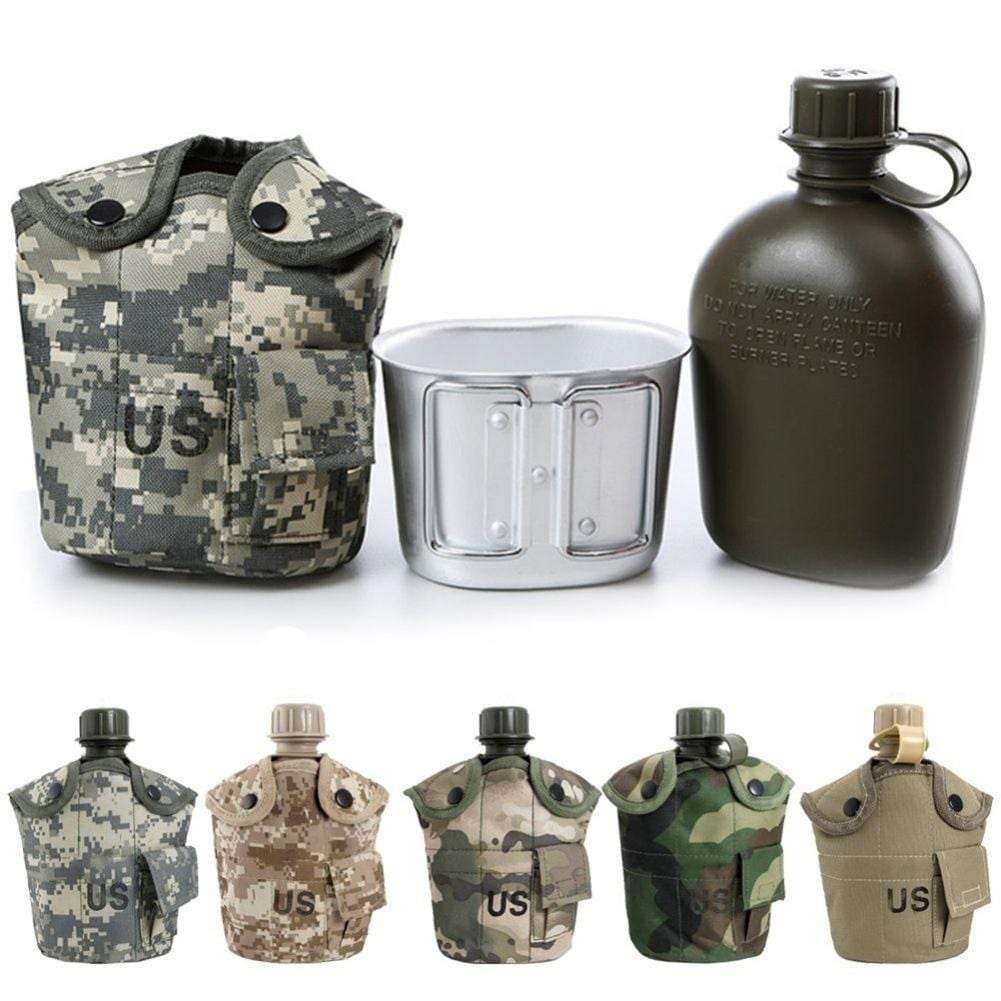 gourde militaire camouflage avec étui