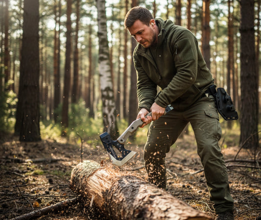 hache tactique de survie hx en situation bushcraft