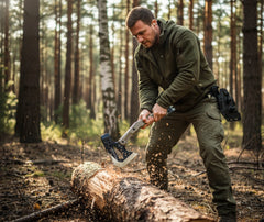 hache tactique de survie hx en situation bushcraft