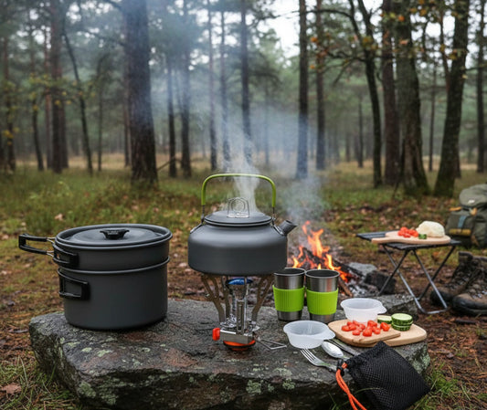 kit de cuisine aluminium militaire en situation