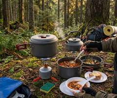 kit de cuisine trekking en situation