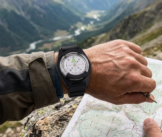 montre boussole vue de profil