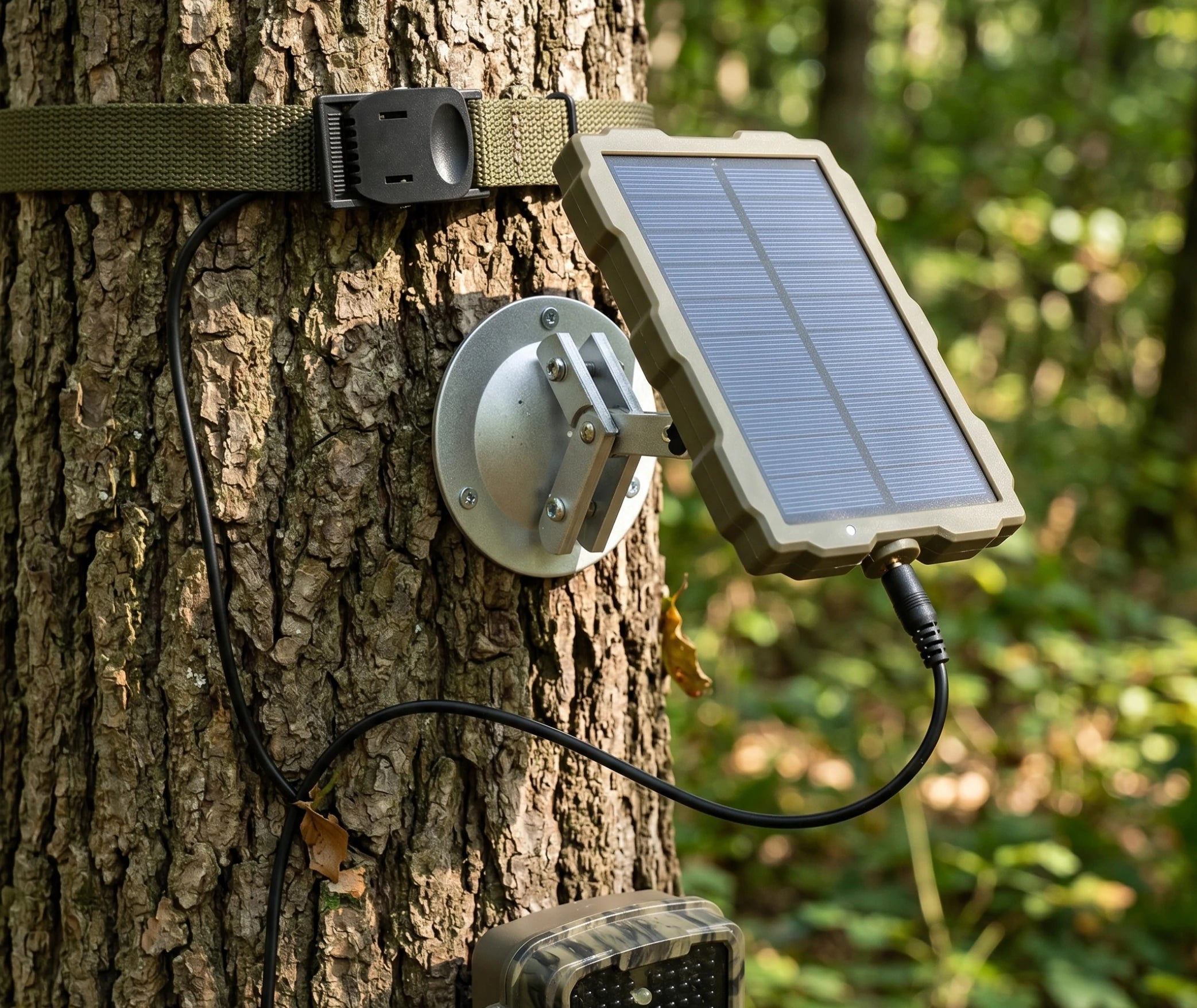 panneau solaire pour caméra de chasse vue de profil