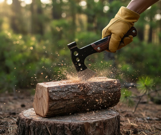 petite hache multifonction de survie lame détaillée