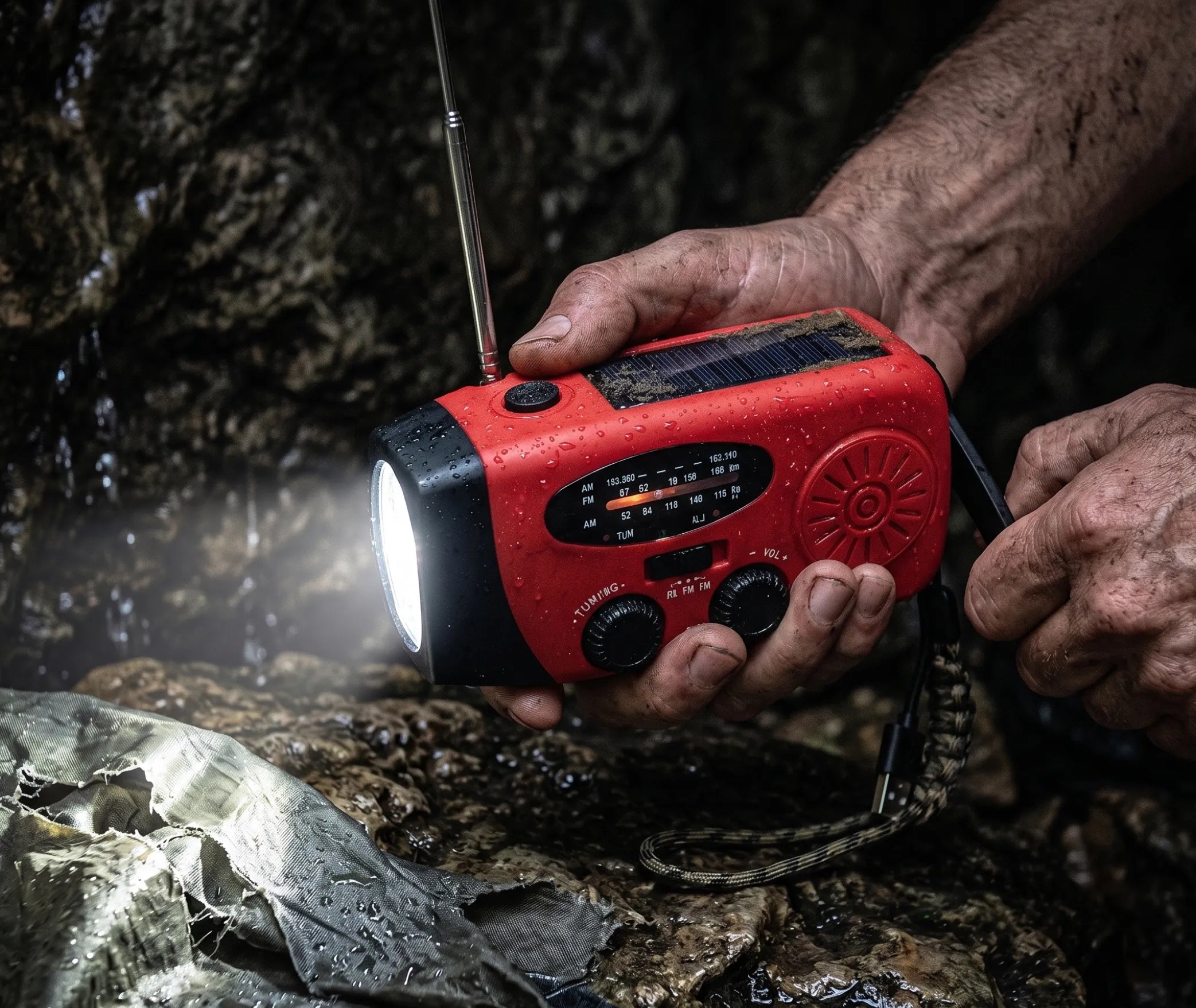 Radio de survie dynamo posée en extérieur