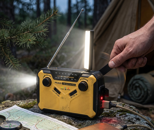 Radio de survie solaire 3000 mAh posée en pleine nature