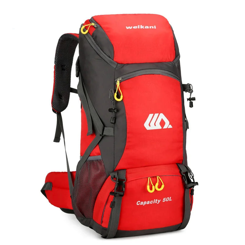 sac à dos de voyage 50l imperméable coloris rouge