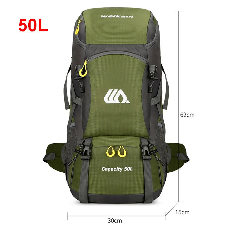 sac à dos de voyage 50l imperméable coloris vert
