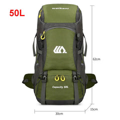 sac à dos de voyage 50l imperméable coloris vert