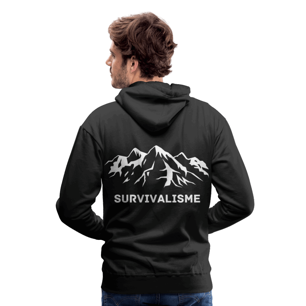 sweat-shirt à capuche survivalisme homme coloris noir face