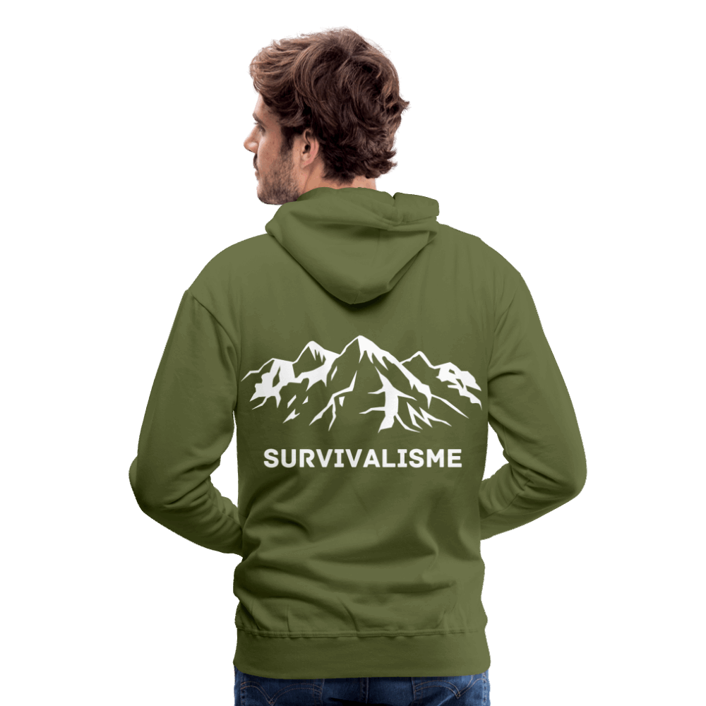 sweat-shirt à capuche survivalisme homme coloris vert olive face