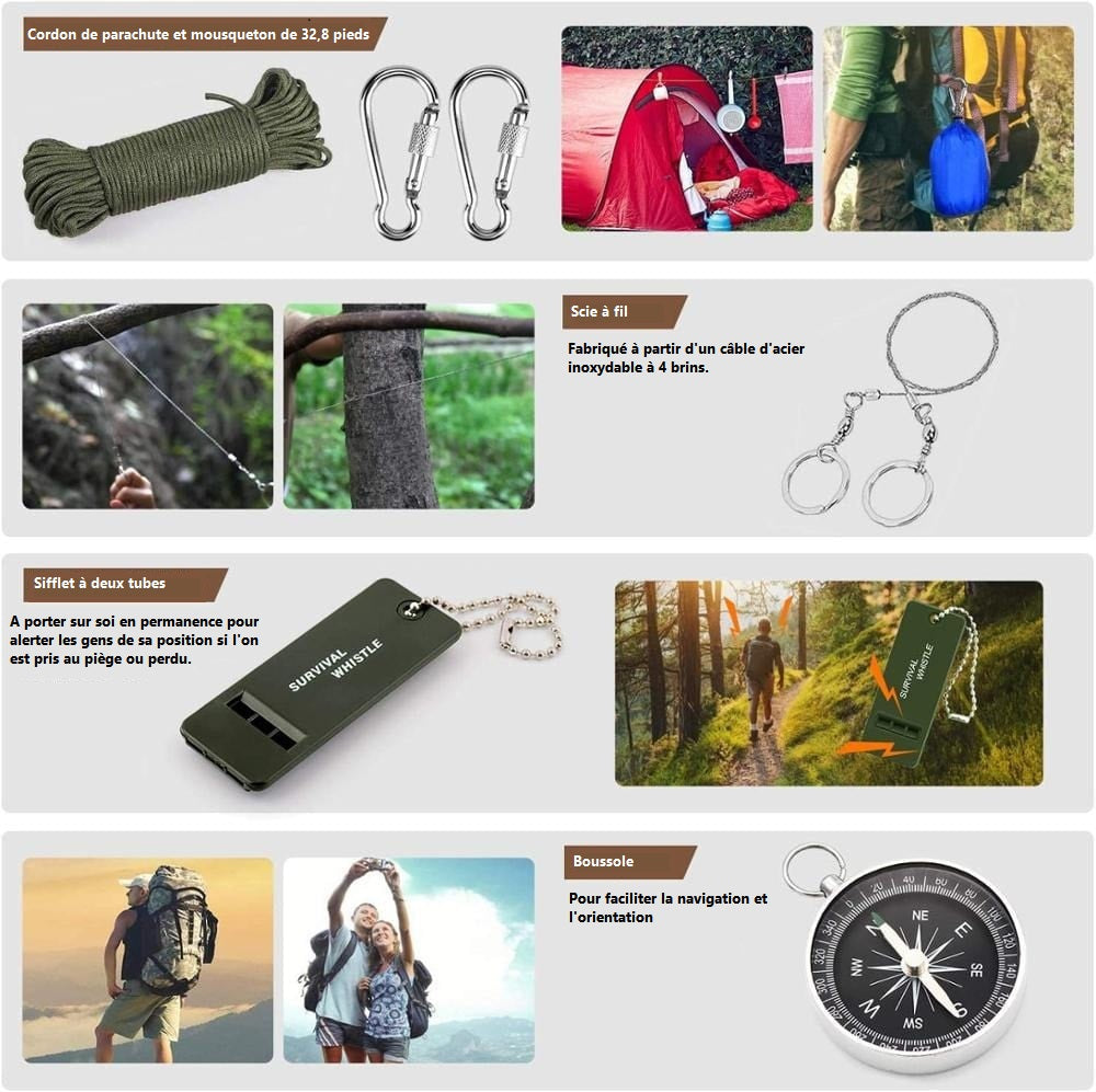Kit de survie voyage trousse compacte