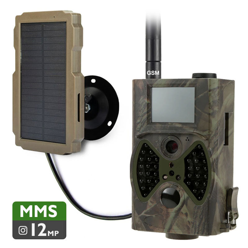 caméra de chasse solaire vue de face