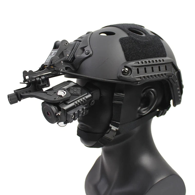 casque vision nocturne militaire nvm porté sur la tête