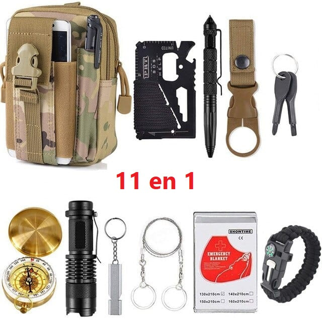 Kit de survie militaire de poche outils