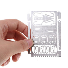 carte de survie 17 en 1 en acier inoxydable