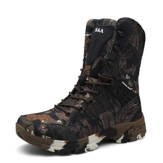 chaussure de randonnée trekking coloris marron camo