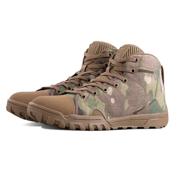 chaussure militaire camouflage coloris camouflage mi-haute