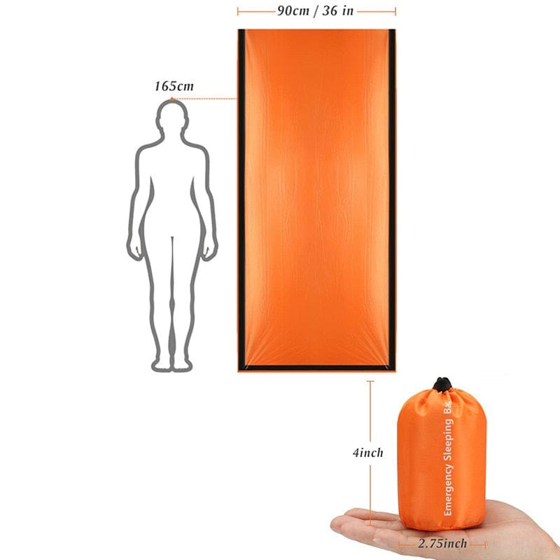 couverture de survie randonnée coloris orange