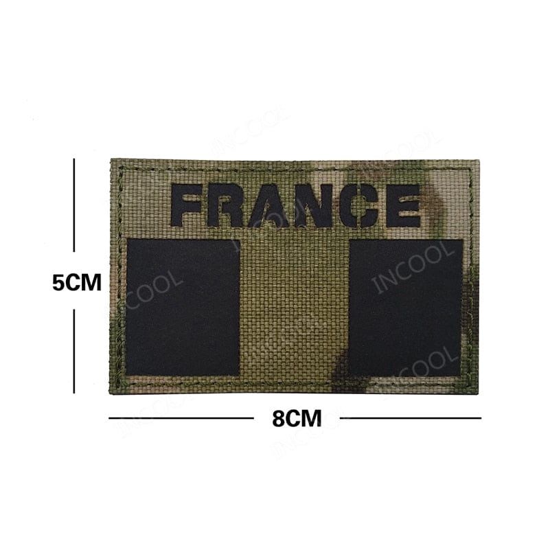 écusson drapeau france modèle 3 format 8x5
